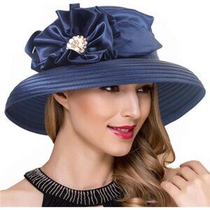 Lady Church Derby Dress Cloche Hat Ss38-navy